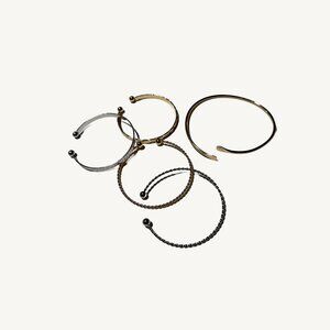 Costume Jewelry Silver & Gold Metal Bengal Style Bracelets and Upper Arm Cuff